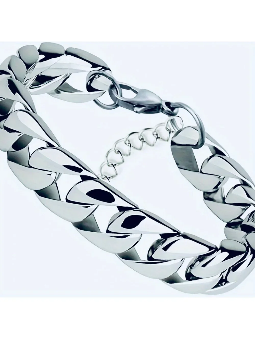 New - Stainless Steel - 10mm Titanium Link Bracelet